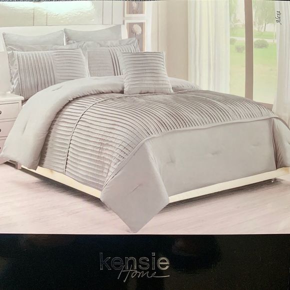 Kensie Bedding Kensie Home Alexa King Comforter Set Glacier Gray